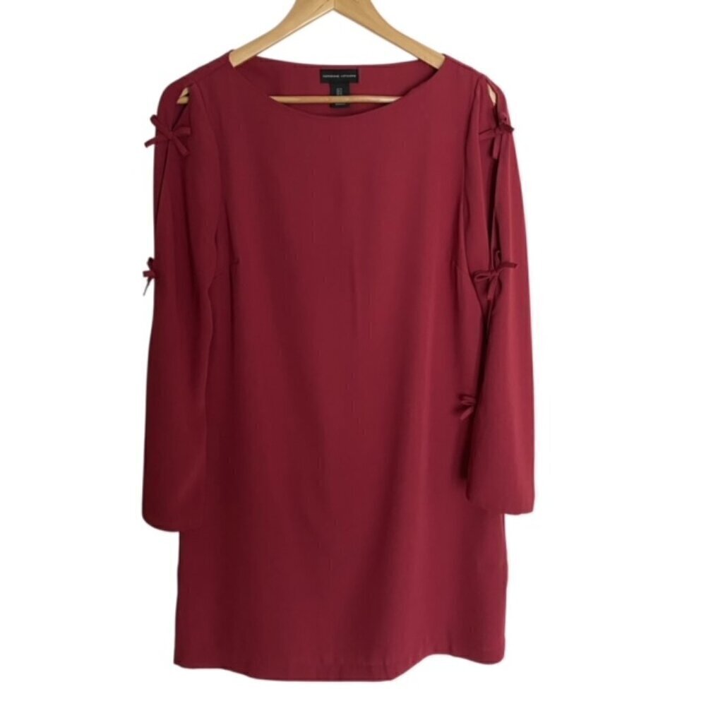 Adrienne Vittadini Cranberry Bow Sleeve Dress 4